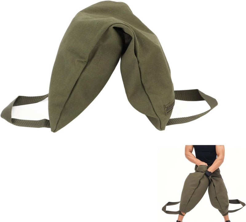Topyond Sand Bag for Weight Training, Green Yoga Sand Bag with Handle, Yoga Weightlifting, Portable Fillable Yoga Canvas Sandbags for Yoga Weights and Training, Yoga Weight Bag - Image 1